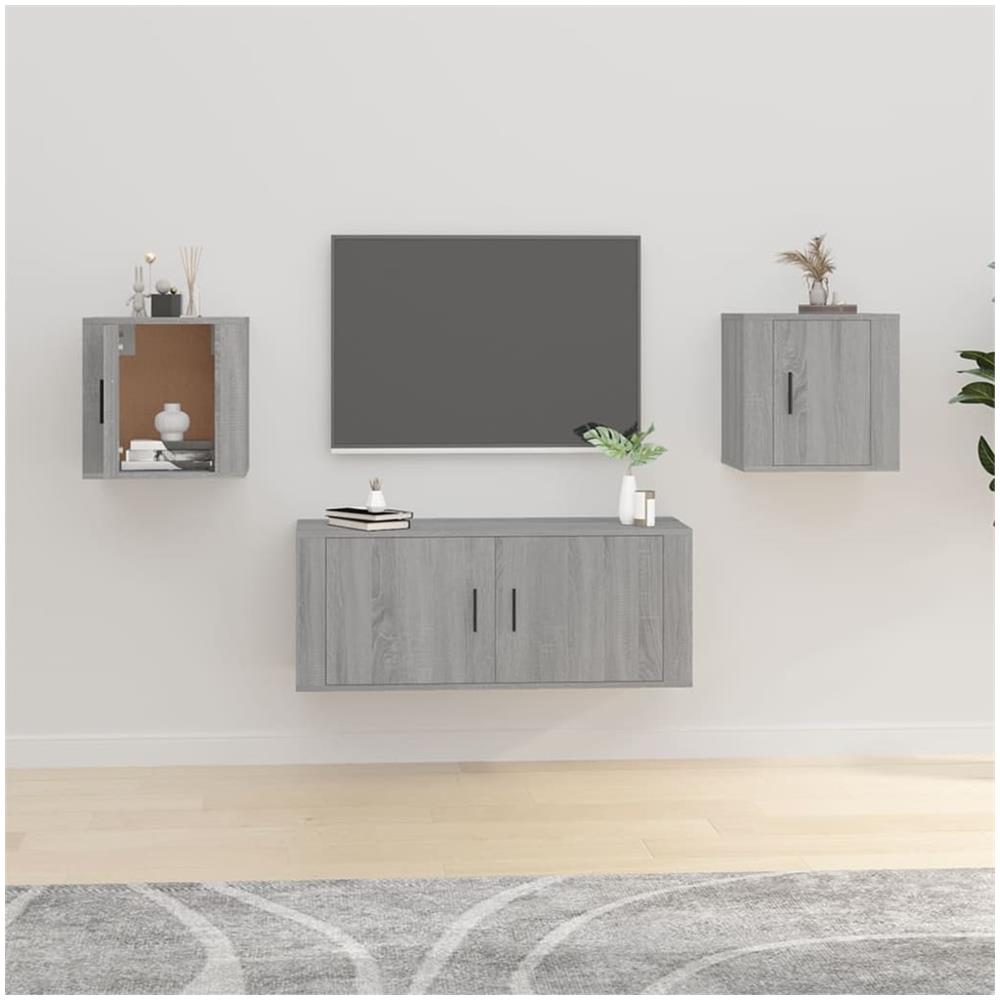 Mobili Porta Tv A Parete 2 Pz Grigio Sonoma 40x34,5x40 Cm - Foto 1