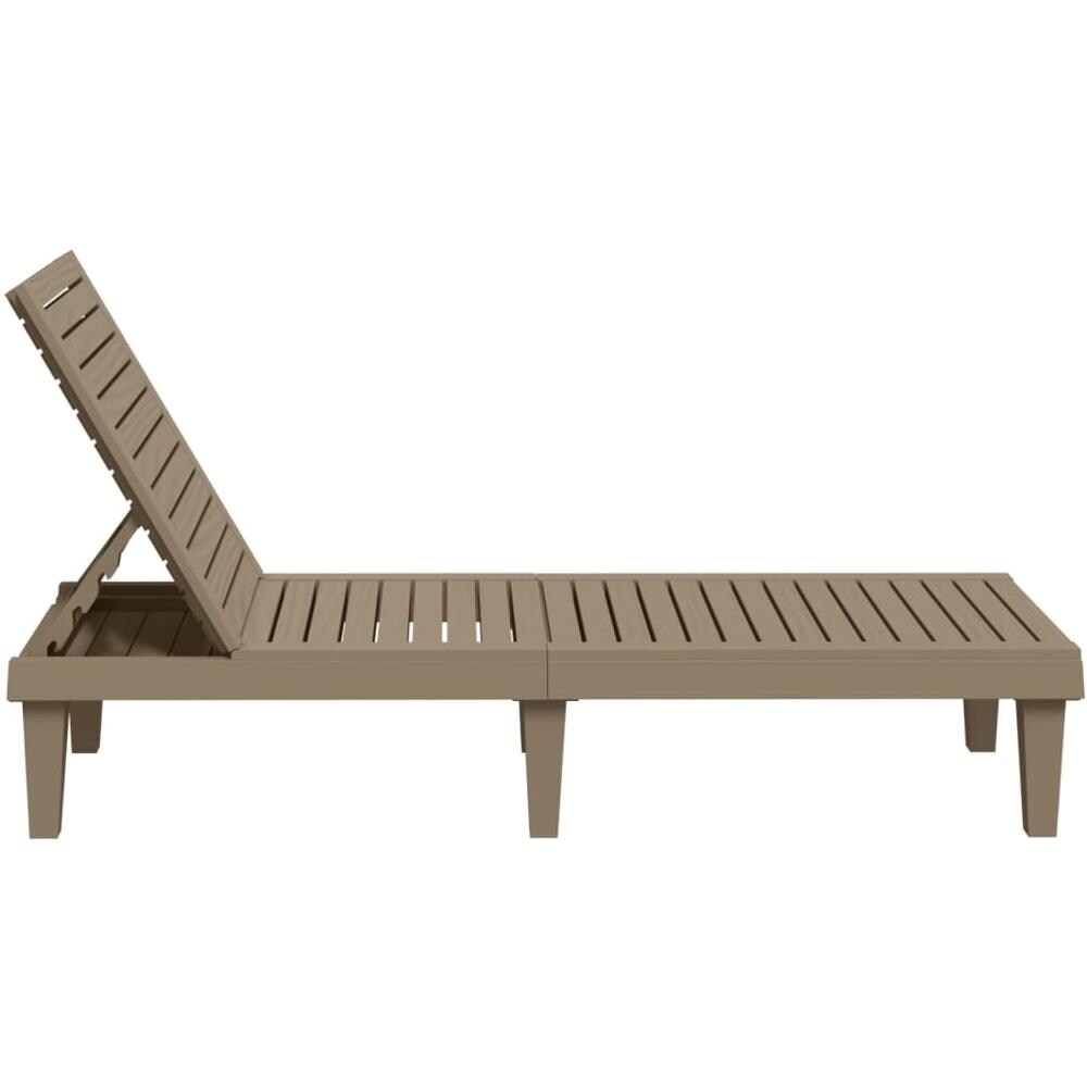 Lettino Prendisole Marrone 155x58x83 Cm In Polipropilene - Foto 2