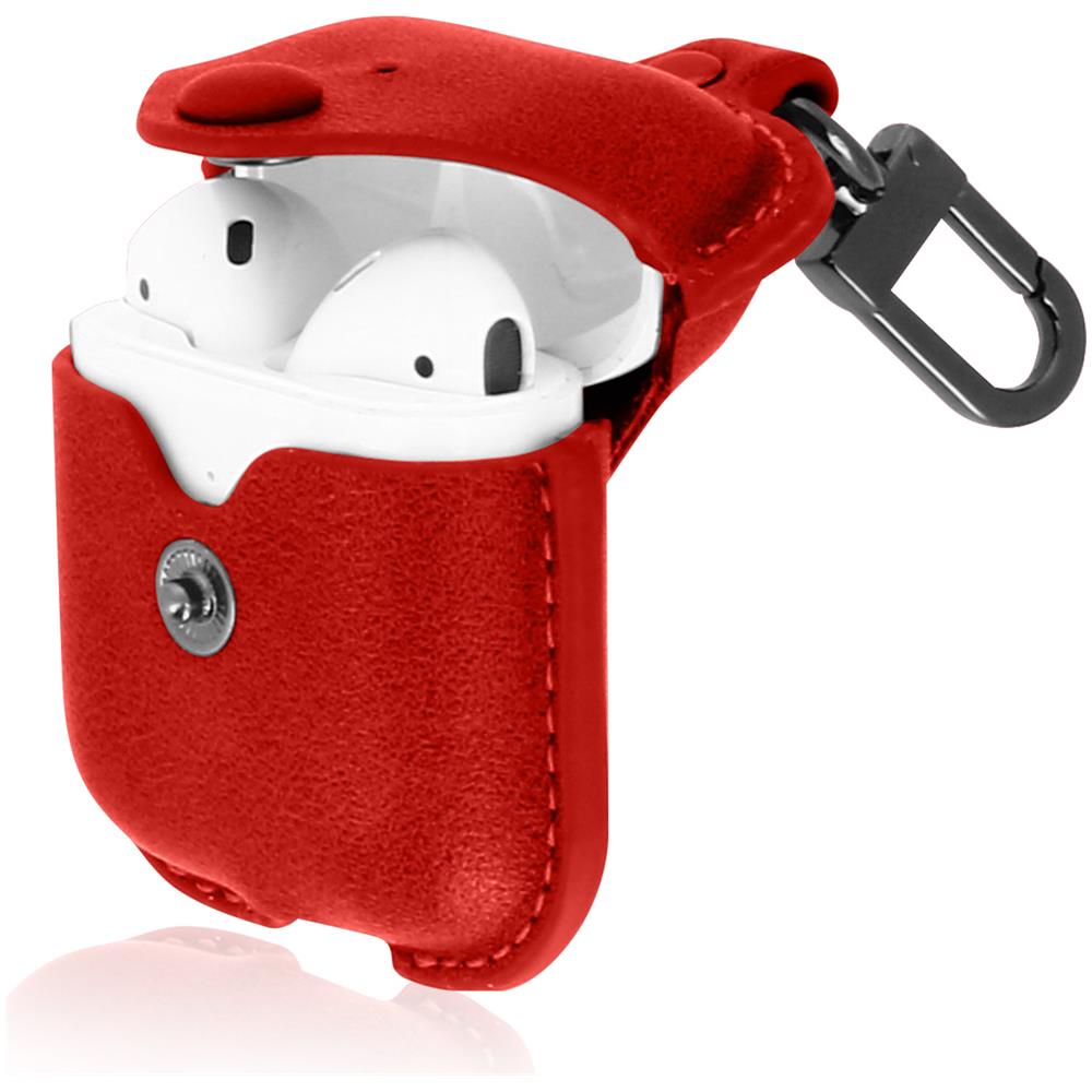 Cover Airpods 1a Generazione Similpelle Moschettone Devia Cowboy Series Rossa - Foto 2