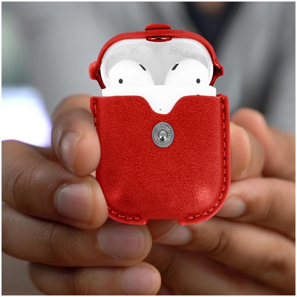 Cover Airpods 1a Generazione Similpelle Moschettone Devia Cowboy Series Rossa - Foto 5