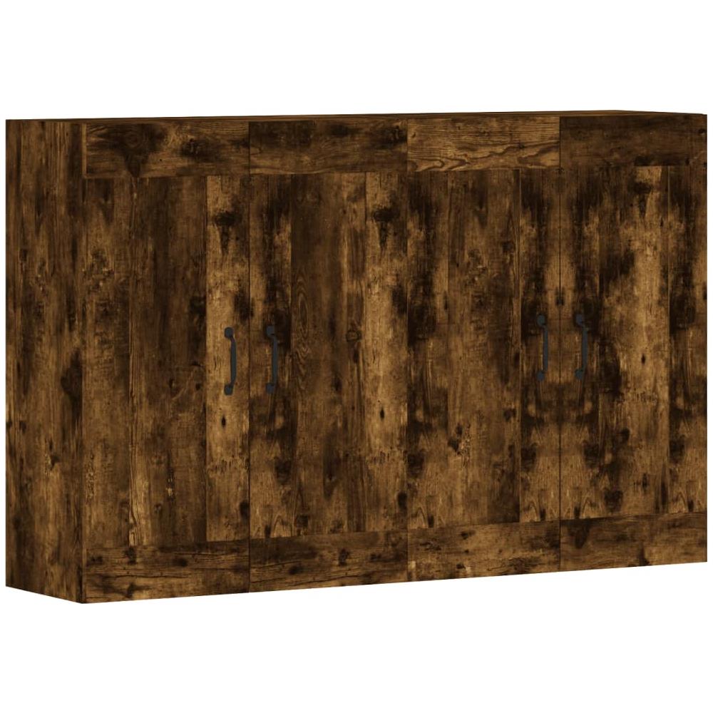 Armadietti A Parete 2 Pz Rovere Fumo In Legno Multistrato - Foto 2