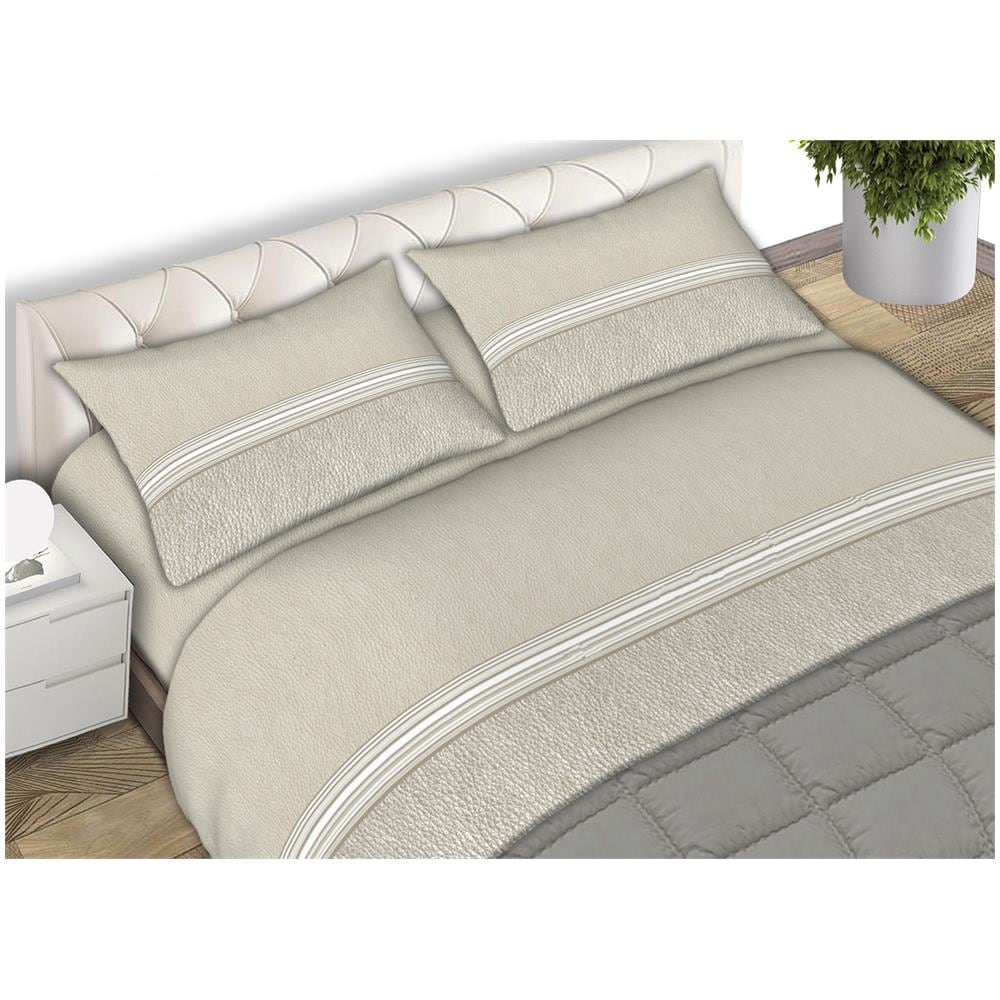 BIANCHERIAWEB - Completo Lenzuola Letto Camera In 100% Cotone Made Italy Vari Disegni Rp 2 Piazze Cuore Bianco 8016111405131