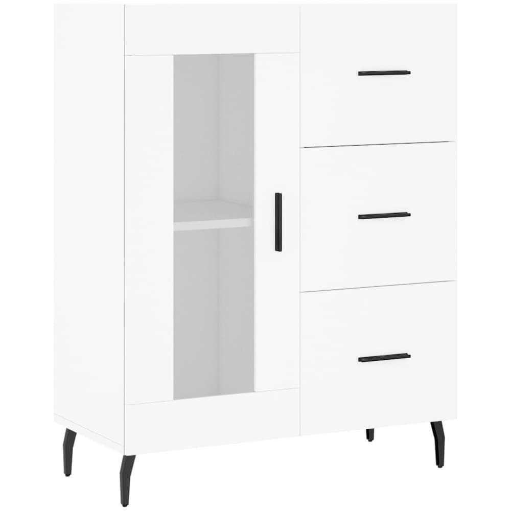 Credenza Bianca 69,5x34x90 Cm In Legno Multistrato - Foto 2