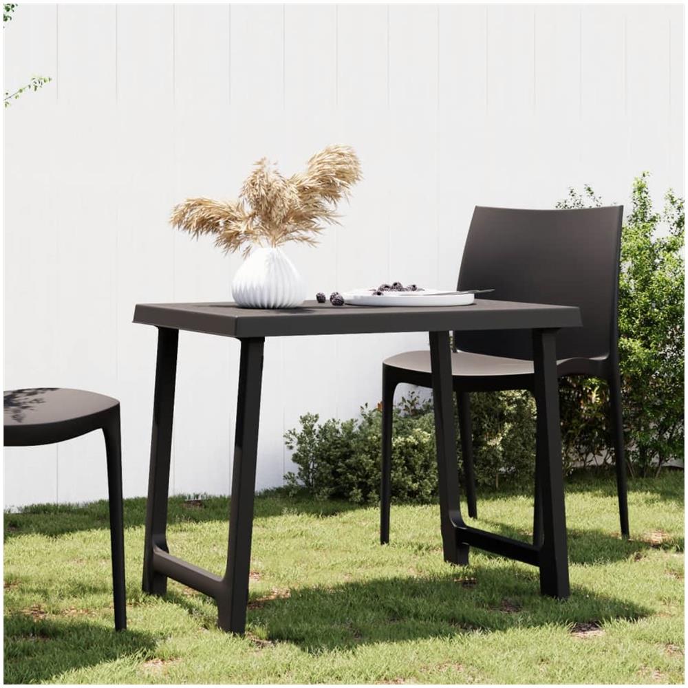 Tavolo Da Campeggio Antracite 79x56x64cm In Pp Aspetto In Legno - Foto 1