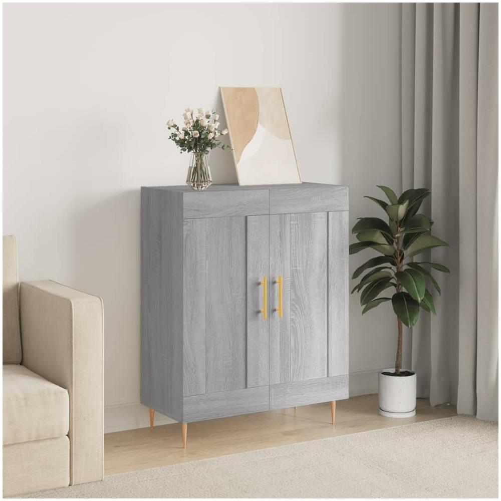 Credenza Grigio Sonoma 69,5x34x90 Cm In Legno Multistrato - Foto 1