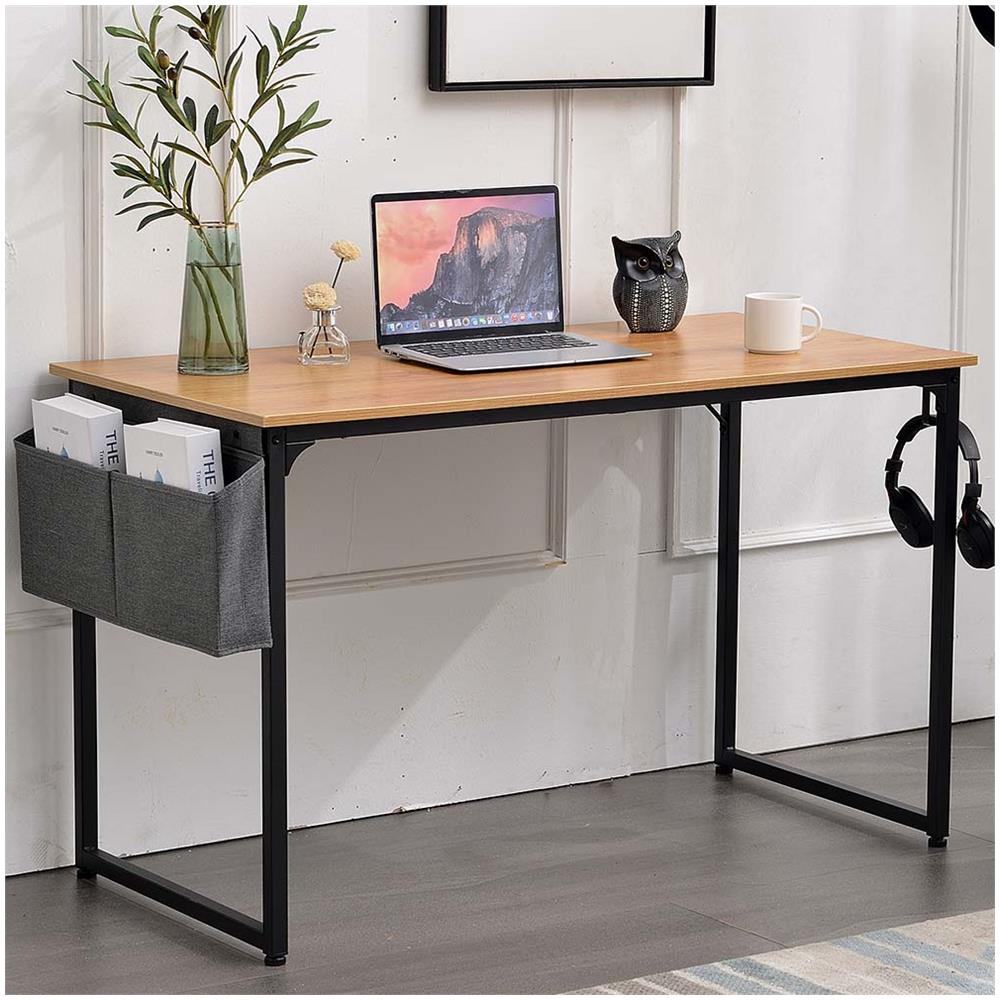 Lailang Scrivania Ufficio 180x79x78 Cm In Bianco E Oro - Tavolo Design Moderno, Porta PC E Stampante, Montaggio Veloce