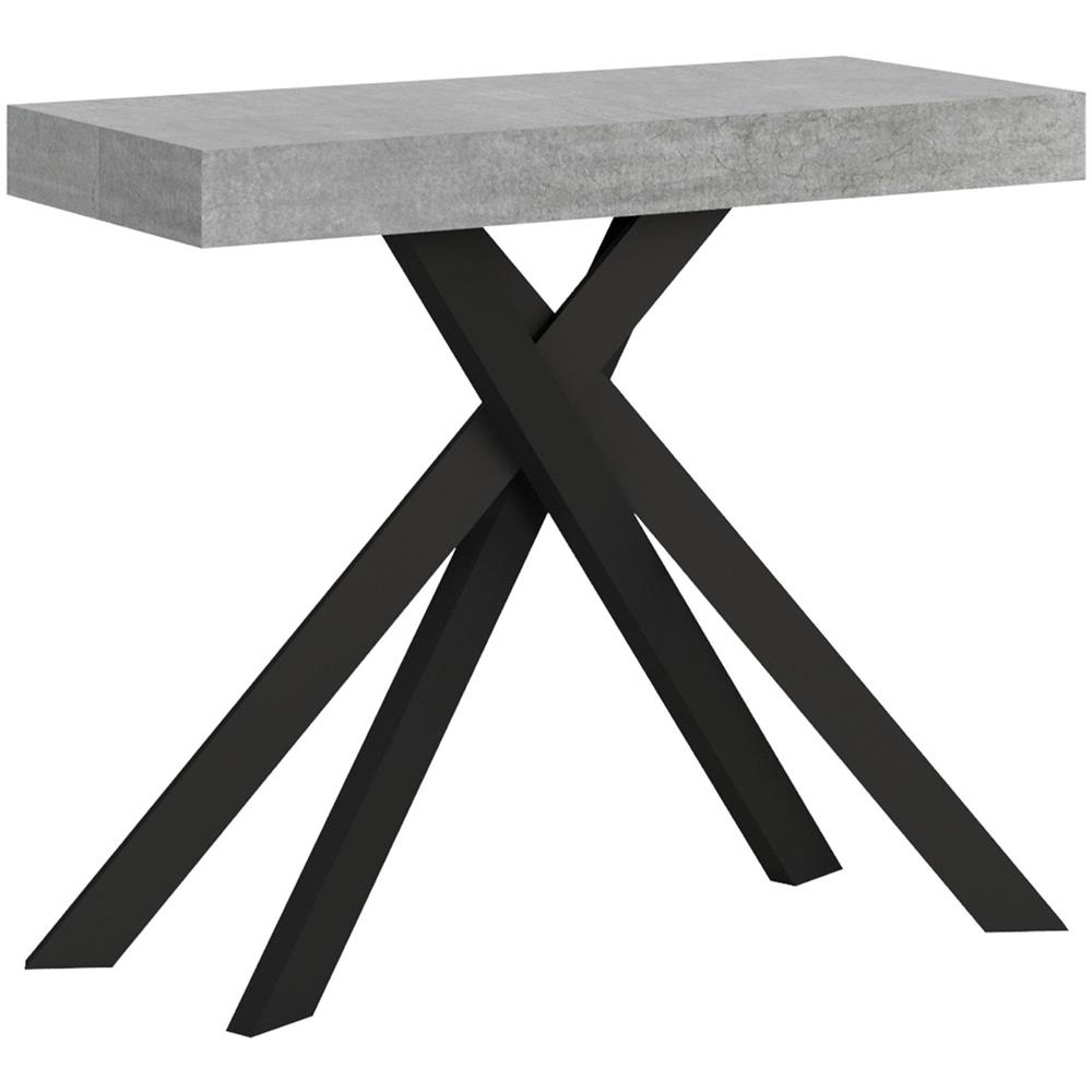 Consolle allungabile 90x40/196 cm Krack Small cemento gambe antracite - Foto 1