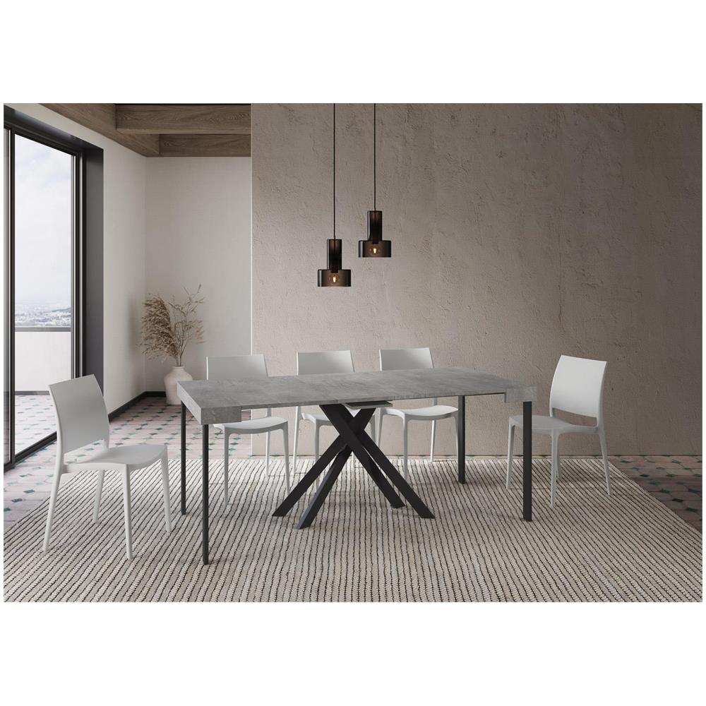 Consolle allungabile 90x40/196 cm Krack Small cemento gambe antracite - Foto 3