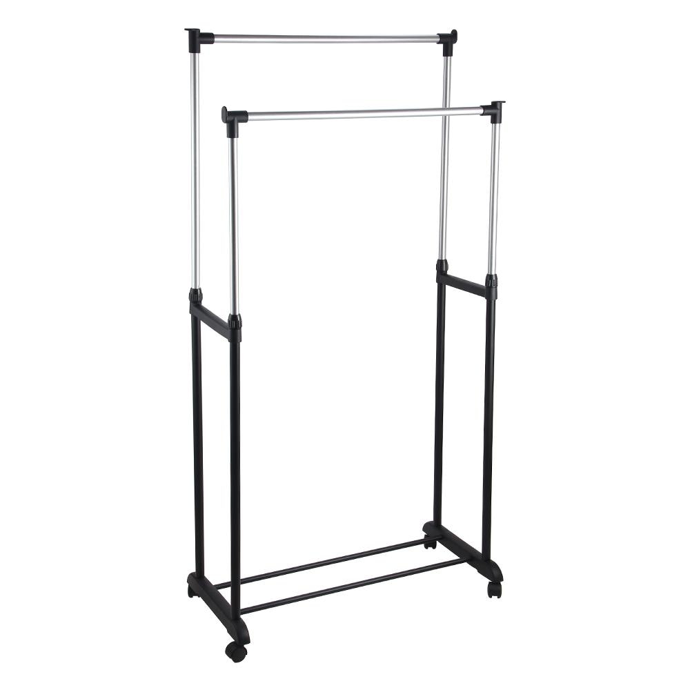 Stand Appendiabiti Allungabile Telescopico Doppio Con Ruote 80x43x90/160cm - Foto 1