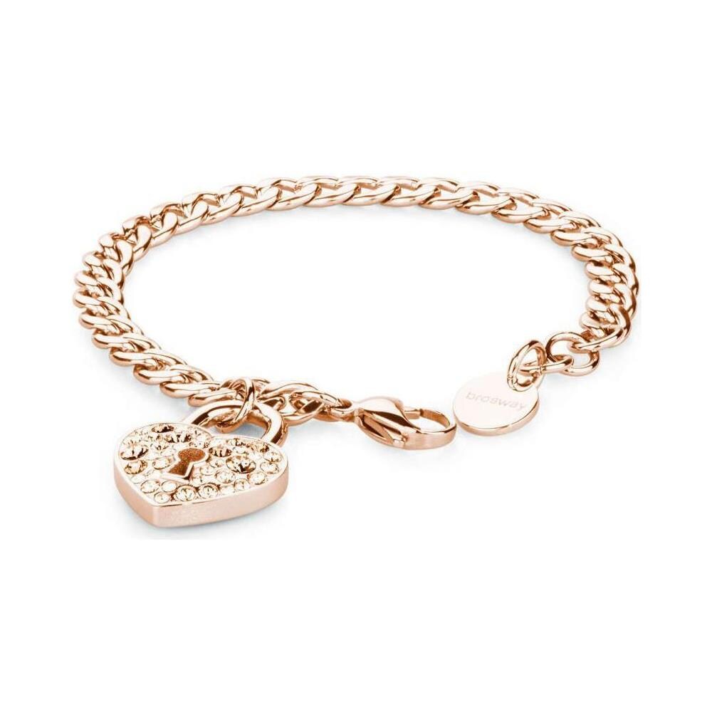 Bracciale Donna In Acciaio / pvd Rosa Con Cristallo Bianco, Linea Private, Cm 16, 18 Grammi - Foto 3