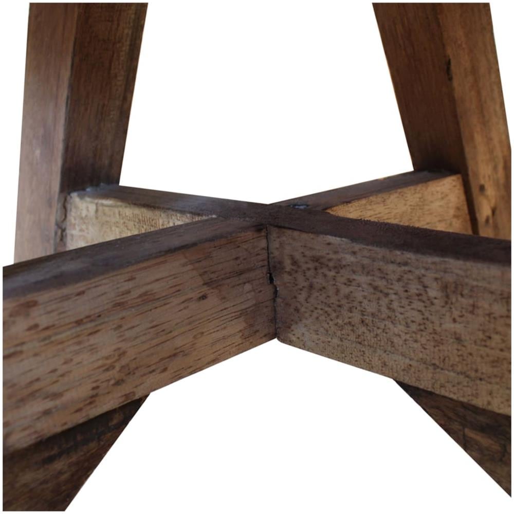 Tavolino da Caffè in Legno Massello Recuperato 60x45 cm Bianco - Foto 7