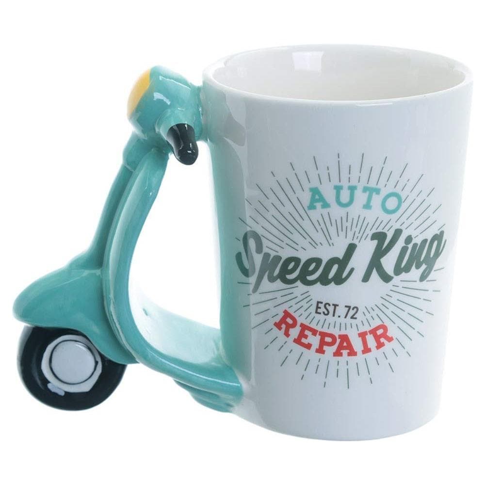 Tazza Ceramica Scooter Retrò Tazza Con Manico 3d, Ceramica, Verde - Foto 1