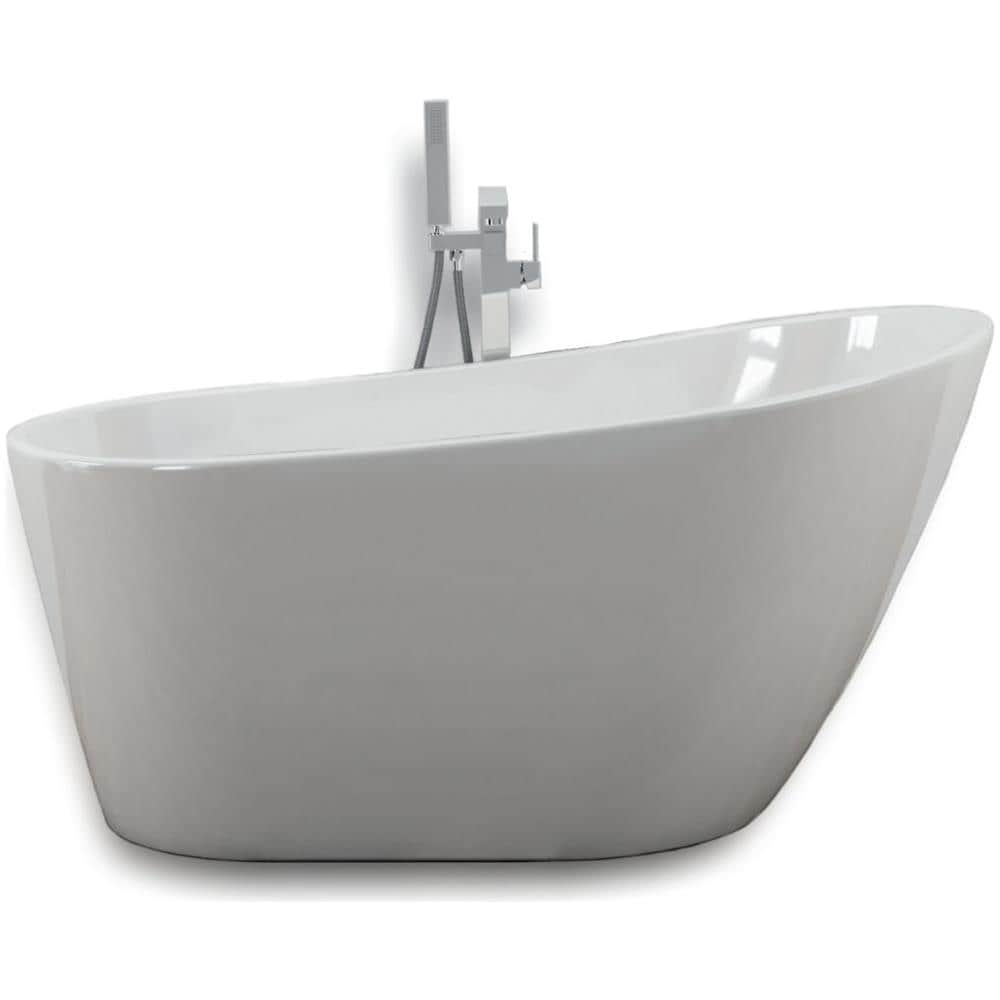 Vasca Da Bagno Freestanding Ovale Acrilico Bianco Lucido 3 Misure H 72 Cm *** Misure : L170xh72xp80 - Foto 2