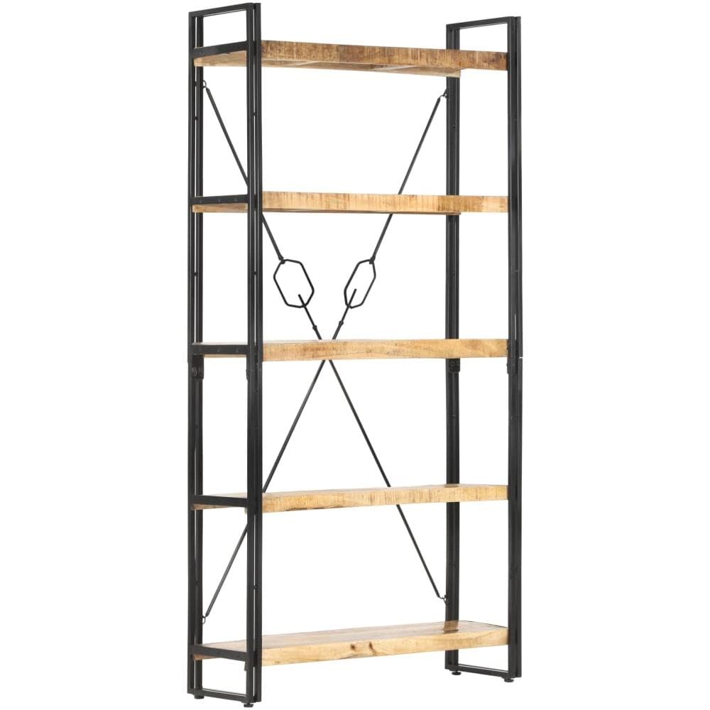 Libreria A 5 Ripiani 90x30x180 Cm In Legno Massello Di Mango - Foto 1