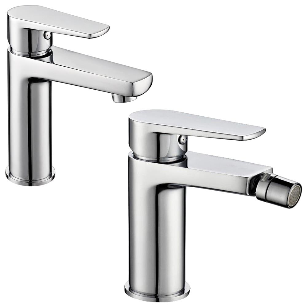 Coppia Di Miscelatore Rubinetto Bidet E Miscelatore Lavabo Linea Asia Cromata - Foto 1