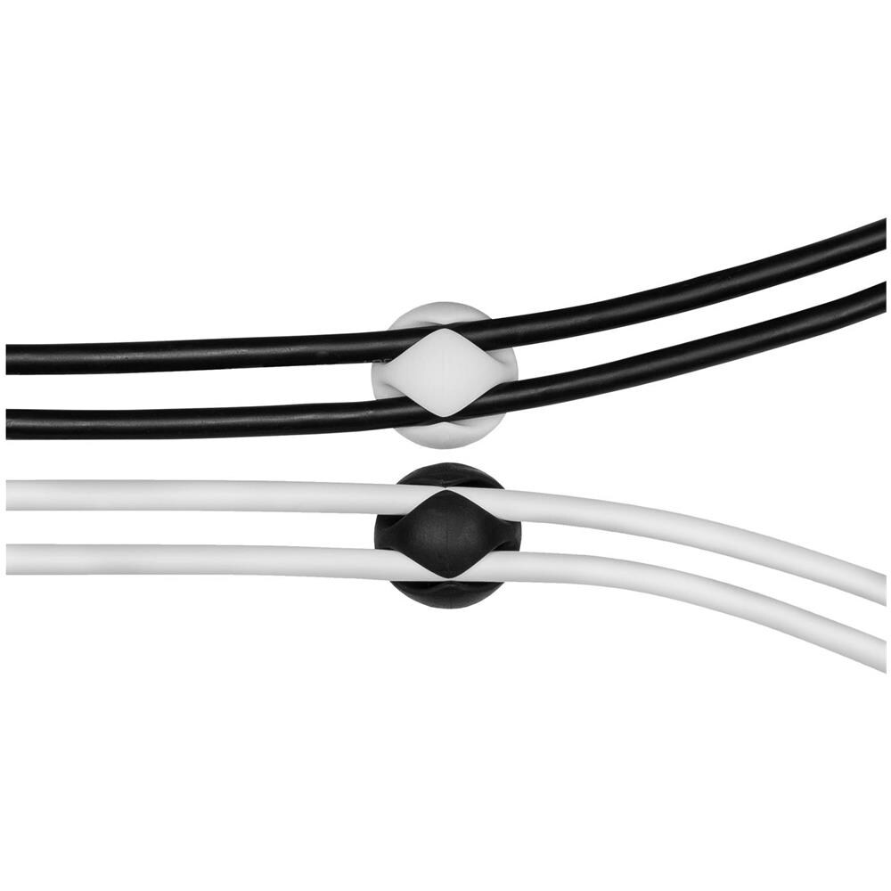 Portacavo Autoadesivo Deltaco In Gomma, Confezione Da 6, Nero / Bianco / Grigio - Foto 2