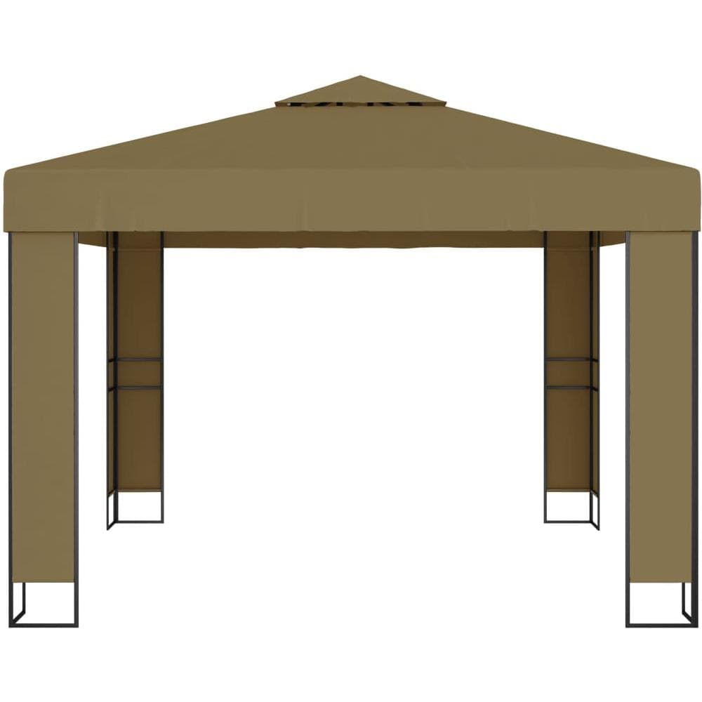 Gazebo con Tetto Doppio 3x3x2,7 m Grigio Talpa 180 g / m² - Foto 3