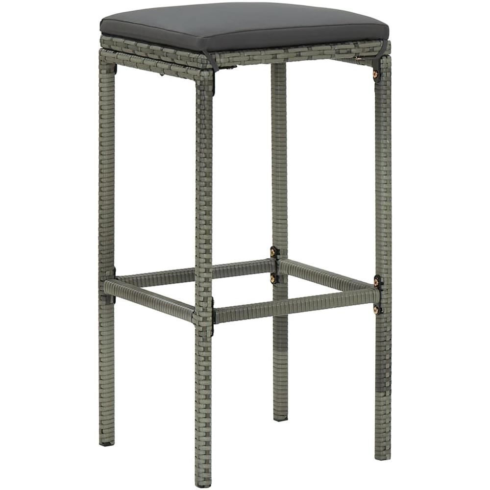 Set da Bar da Giardino 5 pz con Cuscini in Polyrattan Grigio - Foto 1