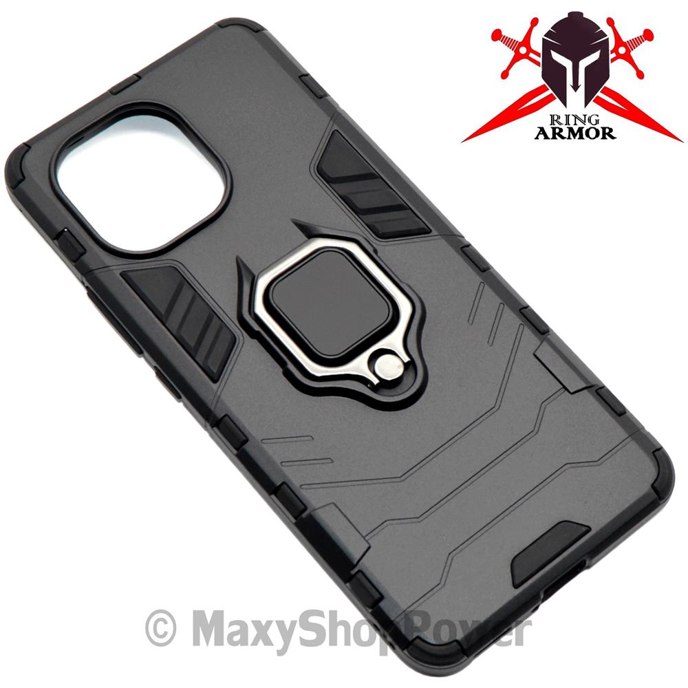 Custodia Alta Protezione Con Anello Per Xiaomi Mi 11 Black - Foto 1