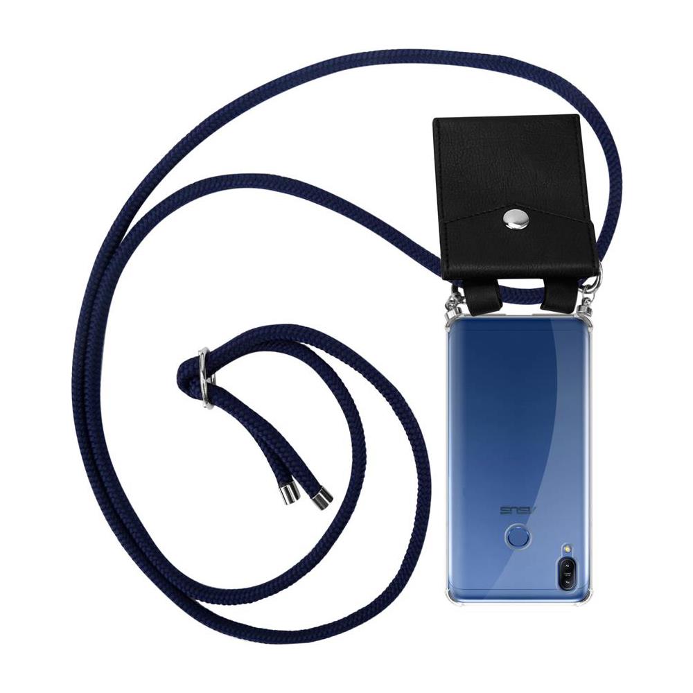Catena Di Telefoni Cellulari Compatibile Con Asus Zenfone Max M2 In Blu Notte - Coperchio Protettivo In Silicone Con Anelli D'argento, Cinturino In Corda E Custodia Staccabile - Foto 1