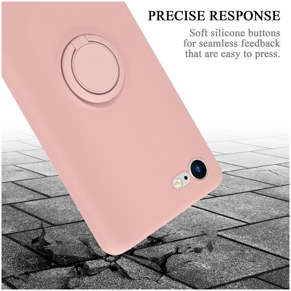 Custodia Compatibile Con Apple Iphone 7 / 7s / 8 / Se 2020 In Liquid Rosa - Coperchio Protettivo In Silicone Tpu Flessibile Con Anello - Foto 8