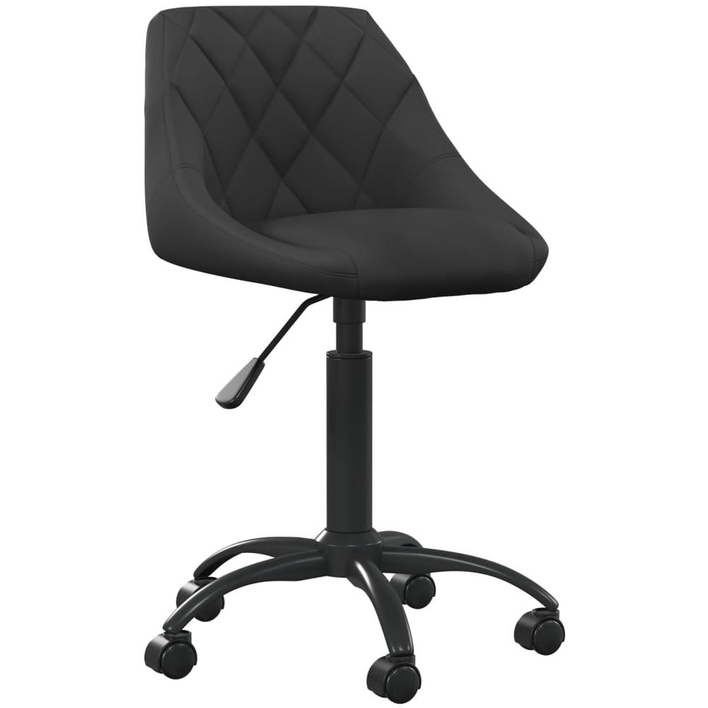 Sedia Da Ufficio Nera In Velluto - Foto 1