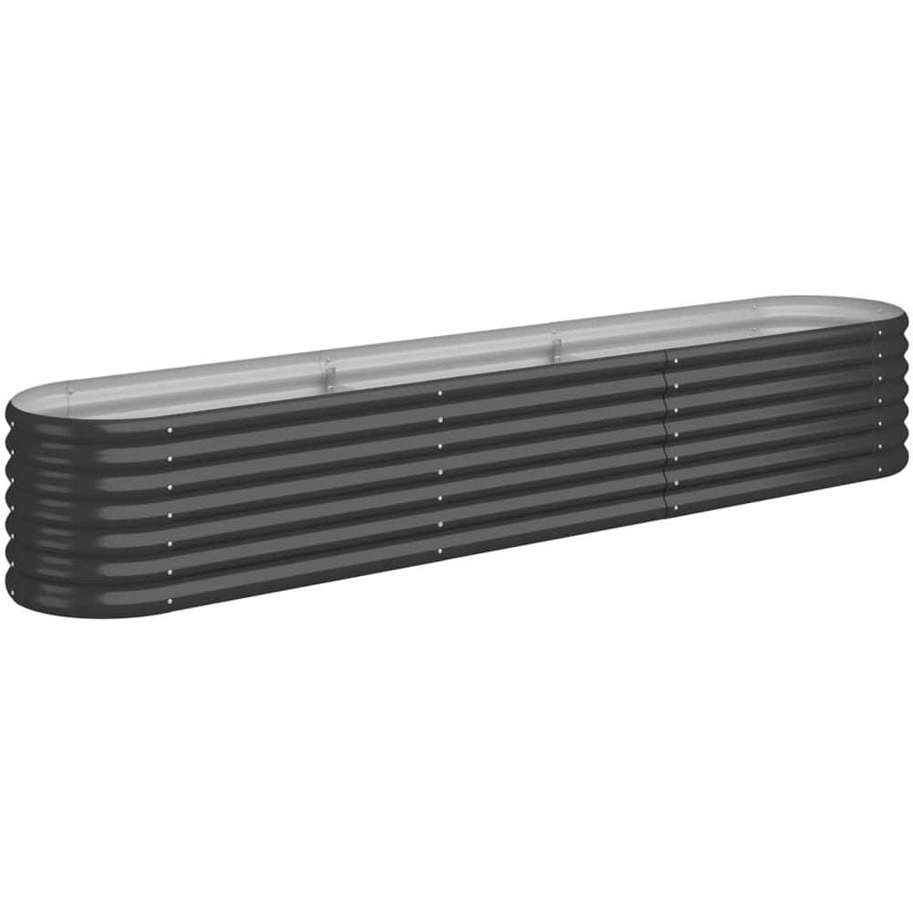 Vaso Giardino Acciaio Verniciato Polvere 224x40x36 Cm Antracite - Foto 1