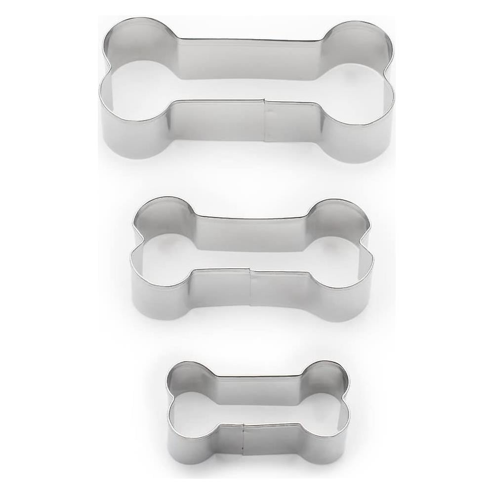 confezione da 4 pezzi in acciaio inox 5,1 cm. 13,5 cm 10,2 cm 8,9 cm Set di formine per biscotti a forma di osso di cane 