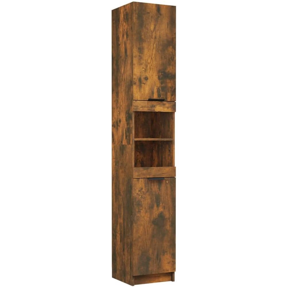 Armadietto Bagno Rovere Fumo 32x34x188,5cm In Legno Multistrato - Foto 2