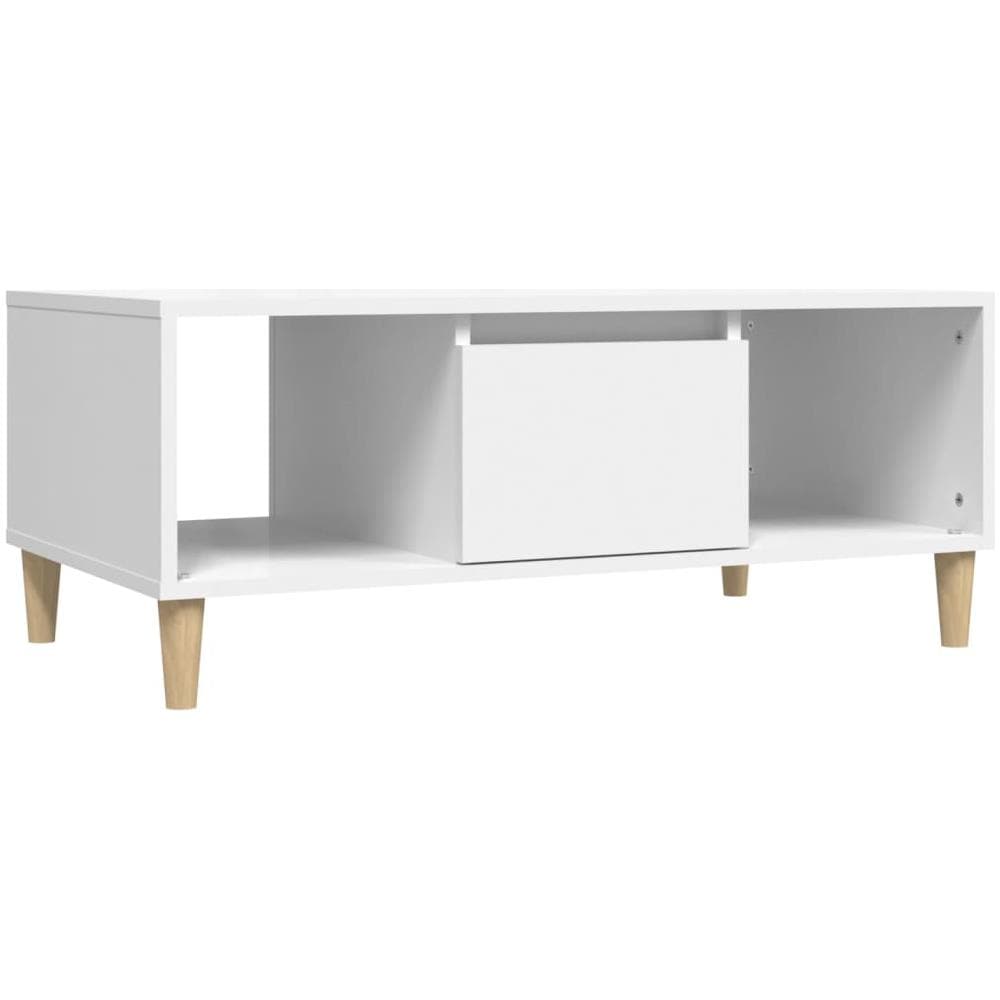 Tavolino Da Salotto Bianco 90x50x36,5 Cm In Legno Multistrato - Foto 2