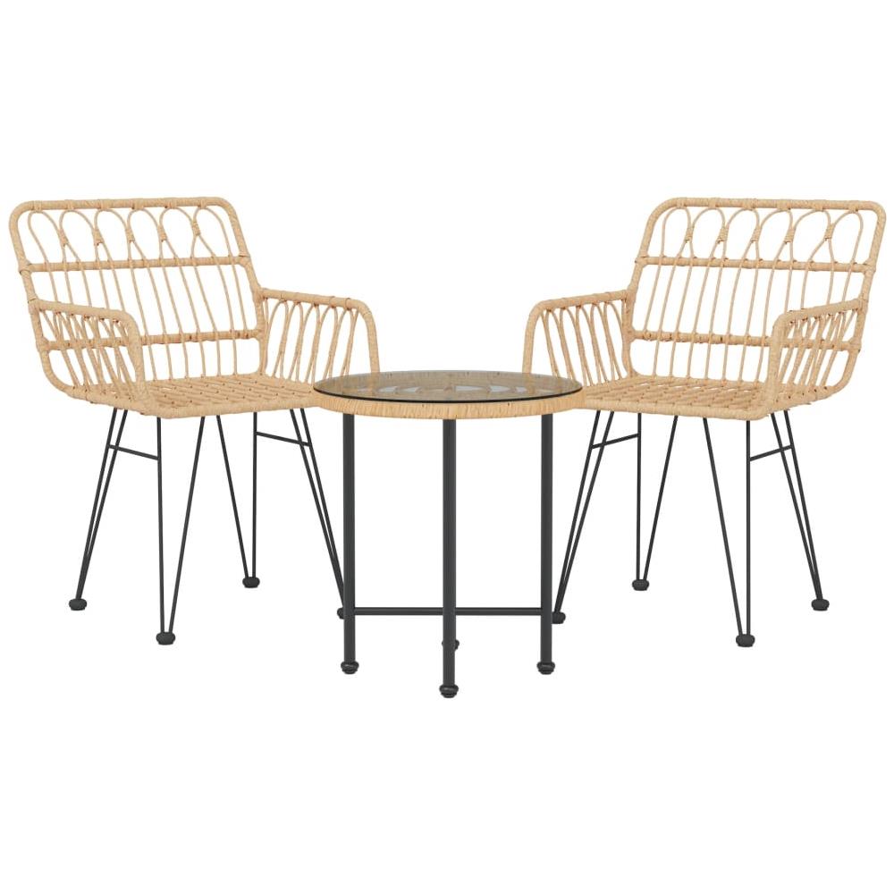 Set Da Pranzo Da Giardino 3 Pz In Polyrattan - Foto 3