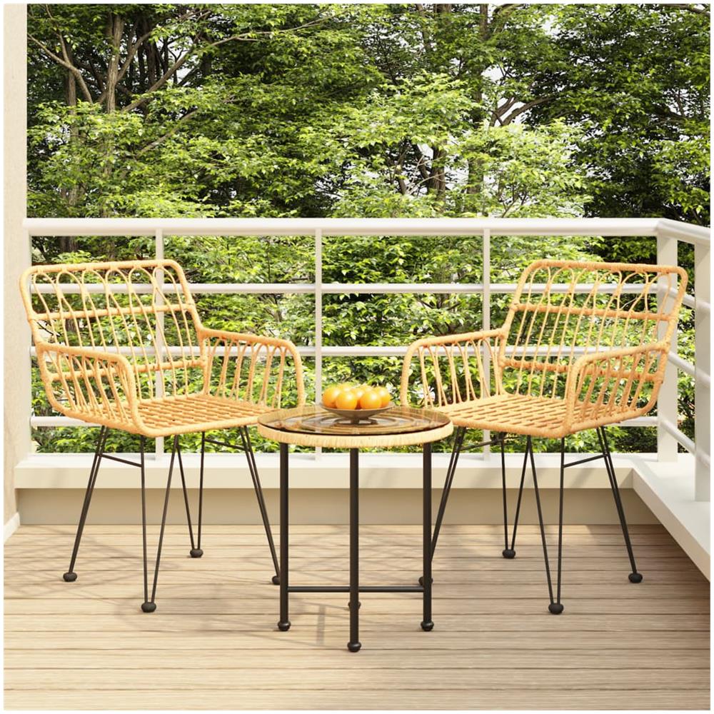 Set Da Pranzo Da Giardino 3 Pz In Polyrattan - Foto 1
