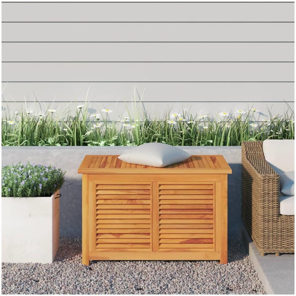 Contenitore Giardino Con Borsa 90x50x58cm Legno Massello Teak - Foto 1