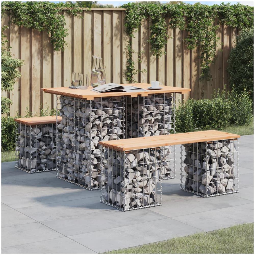 Panca Giardino Design Gabbione 100x70x72 cm Legno Massello Pino - Foto 1