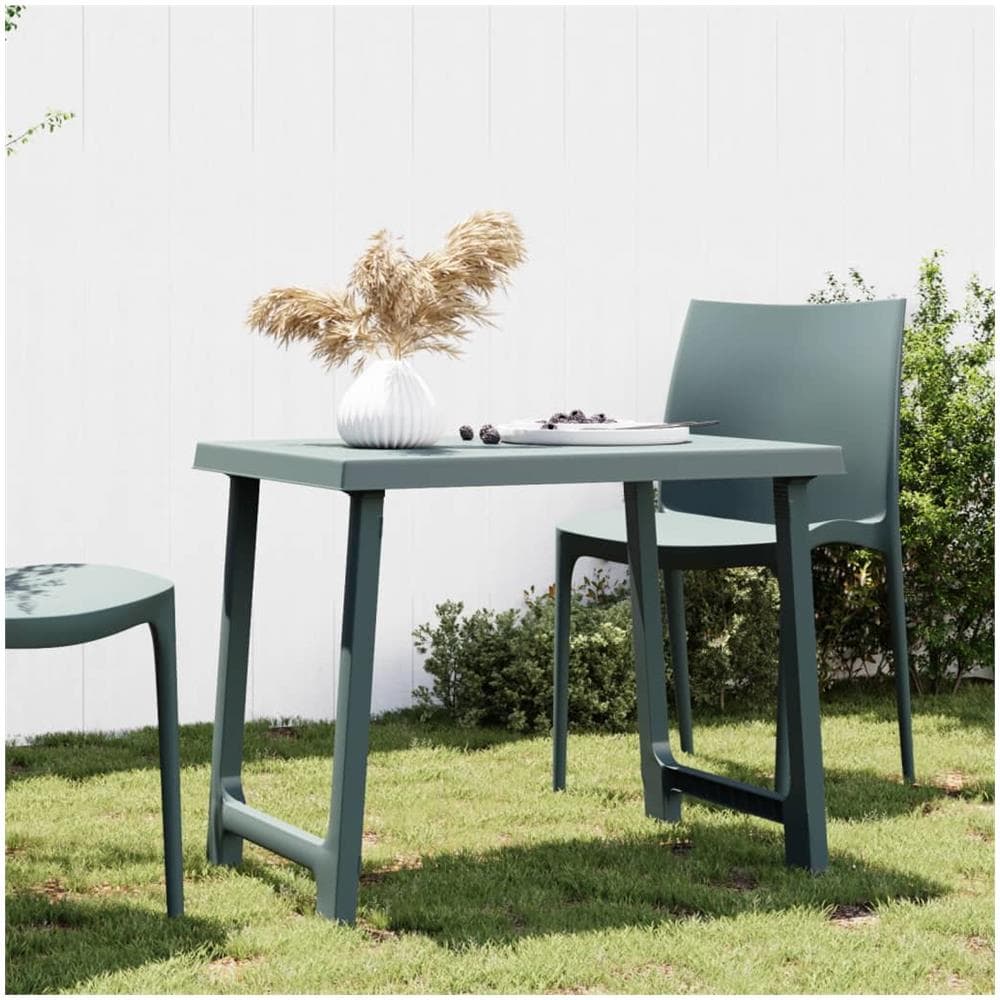 Tavolo Da Campeggio Verde 79x56x64cm In Pp Aspetto In Legno - Foto 1