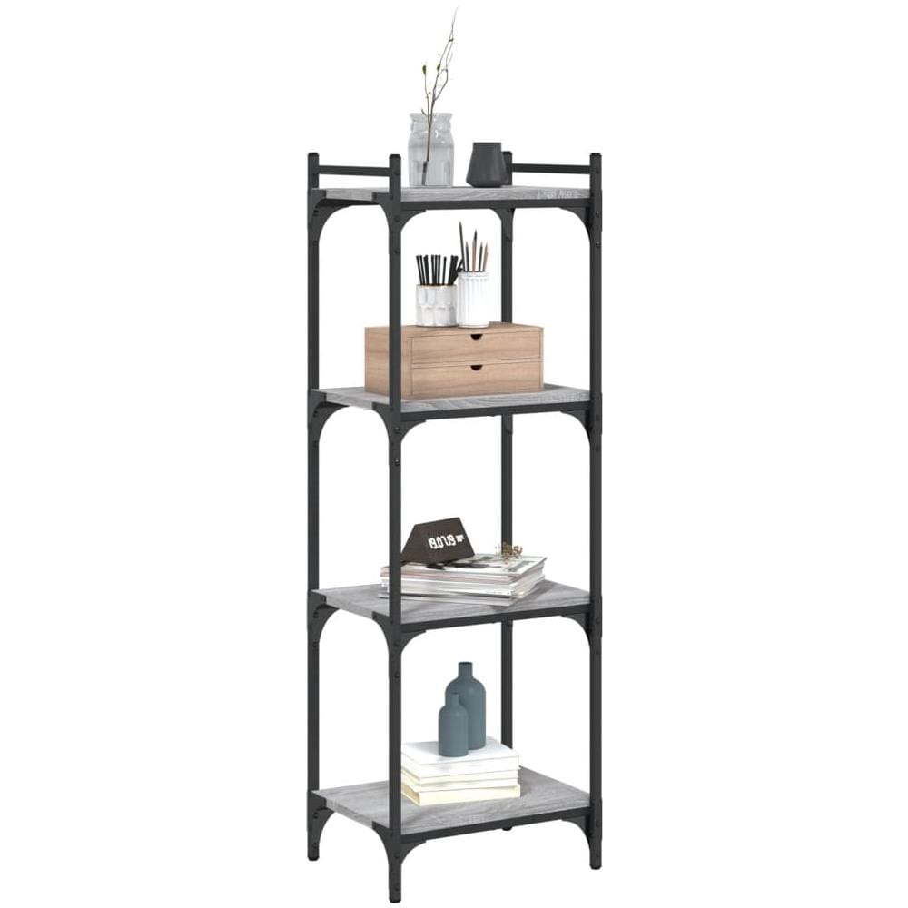 Libreria 4 Ripiani Grigio Sonoma 40x30x120cm Legno Multistrato - Foto 3