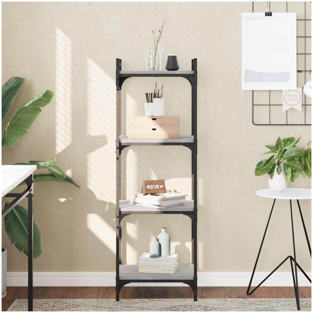 Libreria 4 Ripiani Grigio Sonoma 40x30x120cm Legno Multistrato - Foto 1