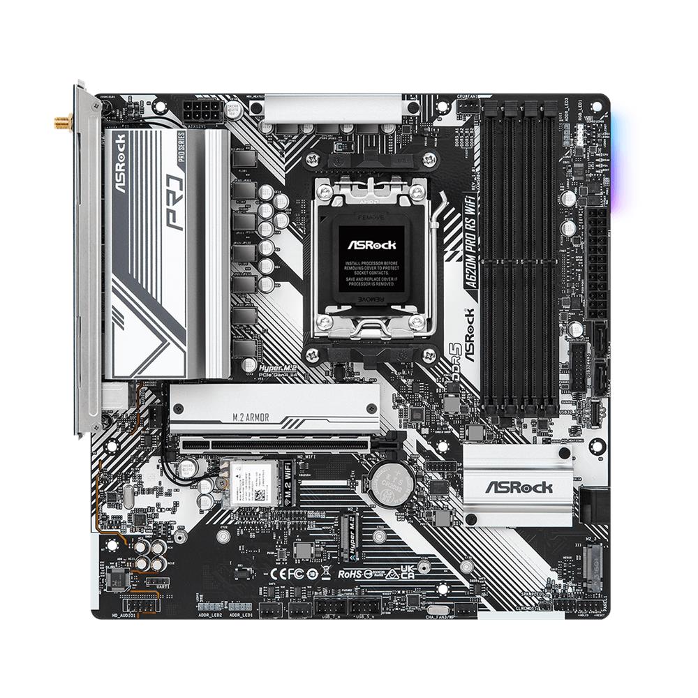 A620M Pro RS WiFi AMD A620 Presa di corrente AM5 micro ATX - Foto 1