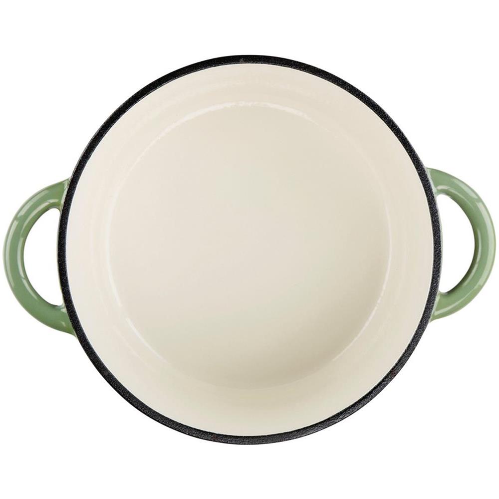 Padella in Ghisa con Coperchio Casseruola 24 cm Verde Adatto a Tutti i Fornelli - Foto 5