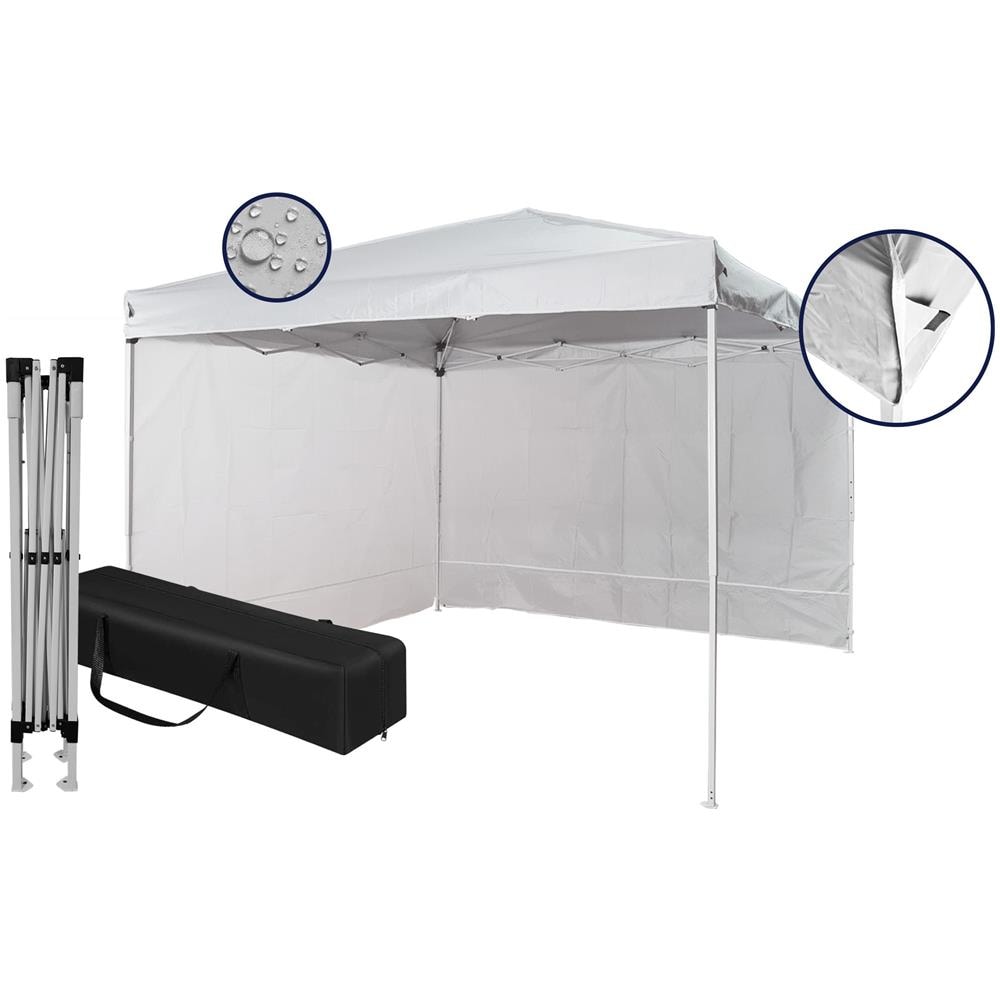 Gazebo 3x3 Pieghevole Impermeabile Con 2 Pareti Laterali, Struttura Resistente in Acciaio, Richiudibile a Fisarmonica, Con Sacca Per il Trasporto, Telo in Poliestere 160 gr /mq | Gazebo Pop-up - Foto 1