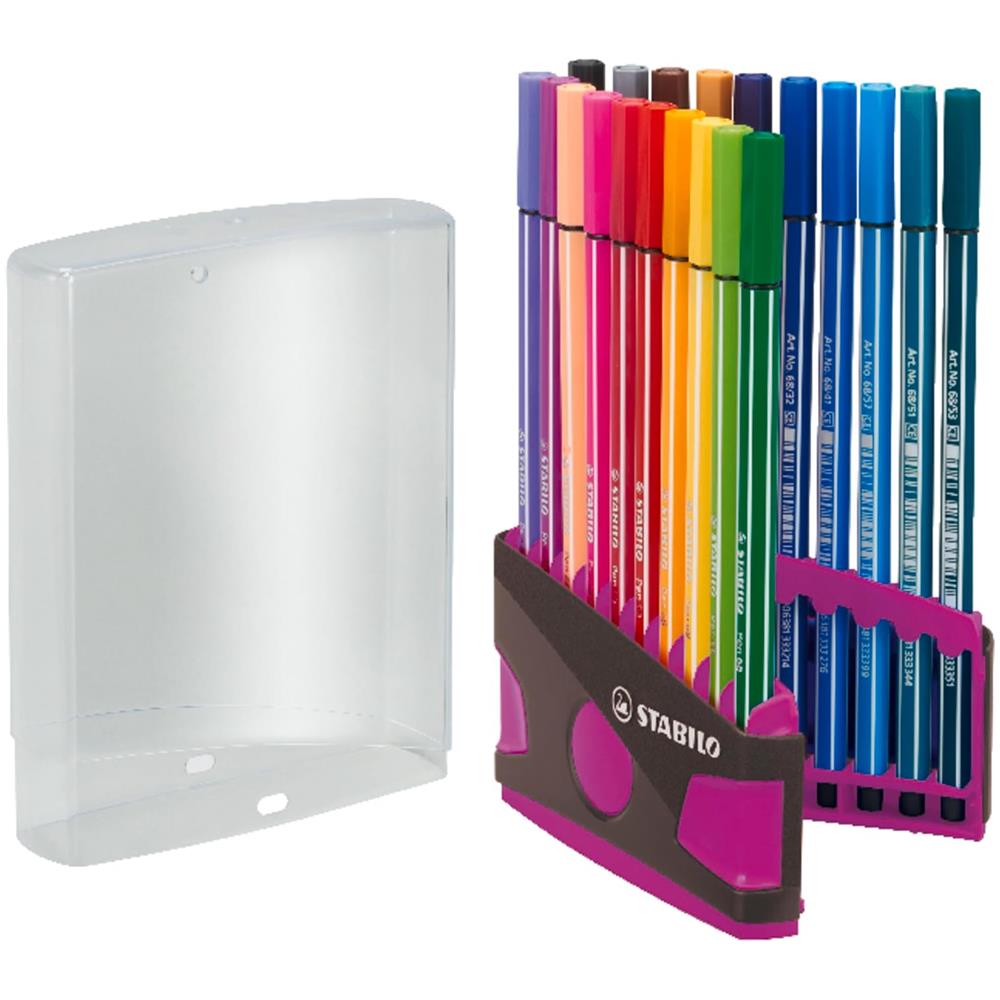 Pen 68 - Pennarello Premium - Colorparade - Astuccio da 20 - antracite /rosa - 20 colori assortiti - Foto 1