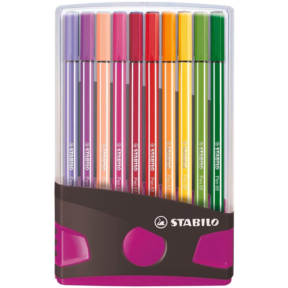 Pen 68 - Pennarello Premium - Colorparade - Astuccio da 20 - antracite /rosa - 20 colori assortiti - Foto 2