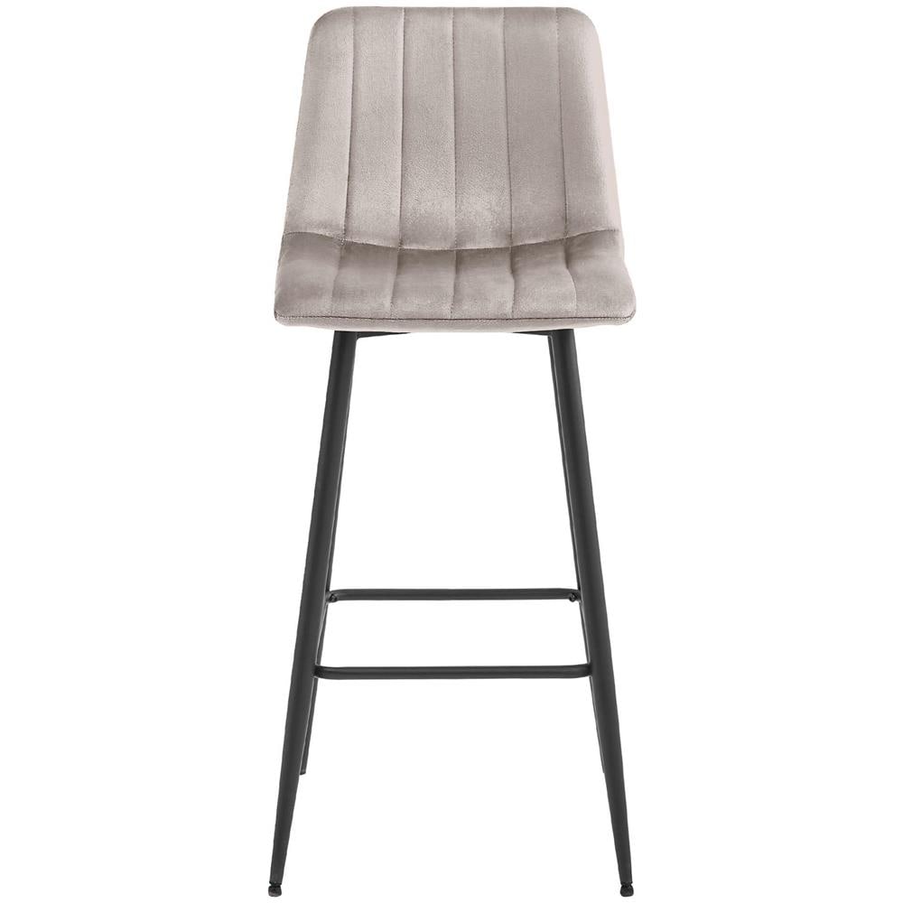 Sgabello da bar POZZA - Velluto beige scuro con gambe nere CODICE 3958 - Foto 2