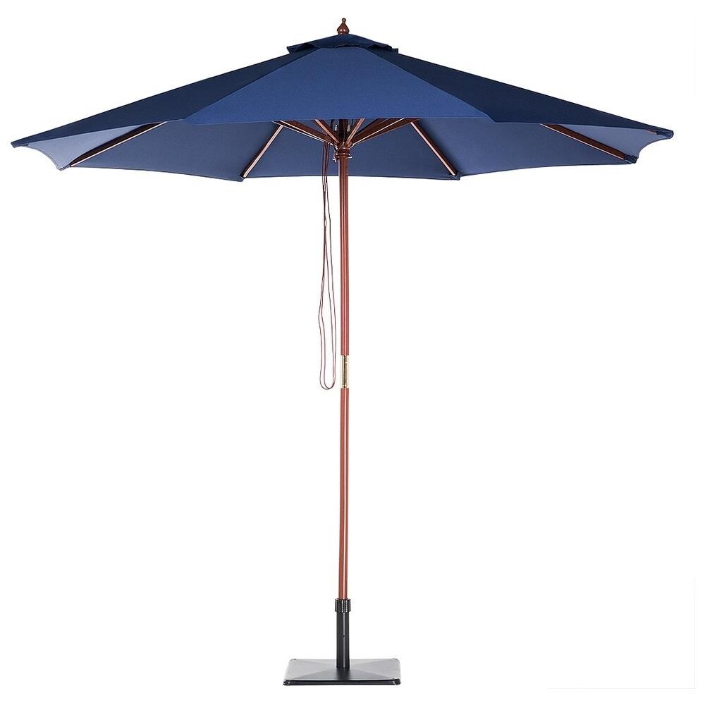 Ombrellone Da Giardino Blu Scuro Con Palo In Legno 270cm Toscana Ii - Foto 1