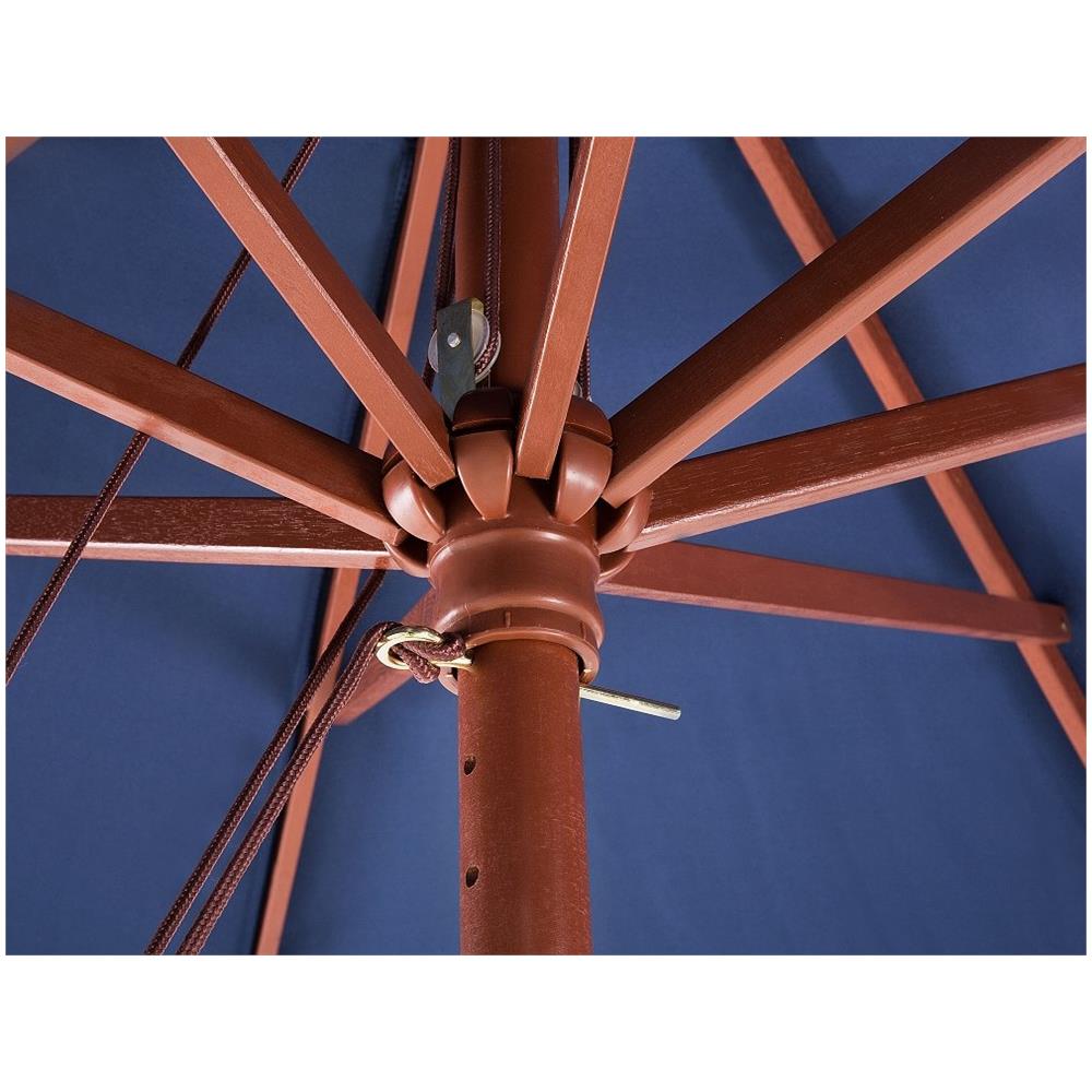 Ombrellone Da Giardino Blu Scuro Con Palo In Legno 270cm Toscana Ii - Foto 2