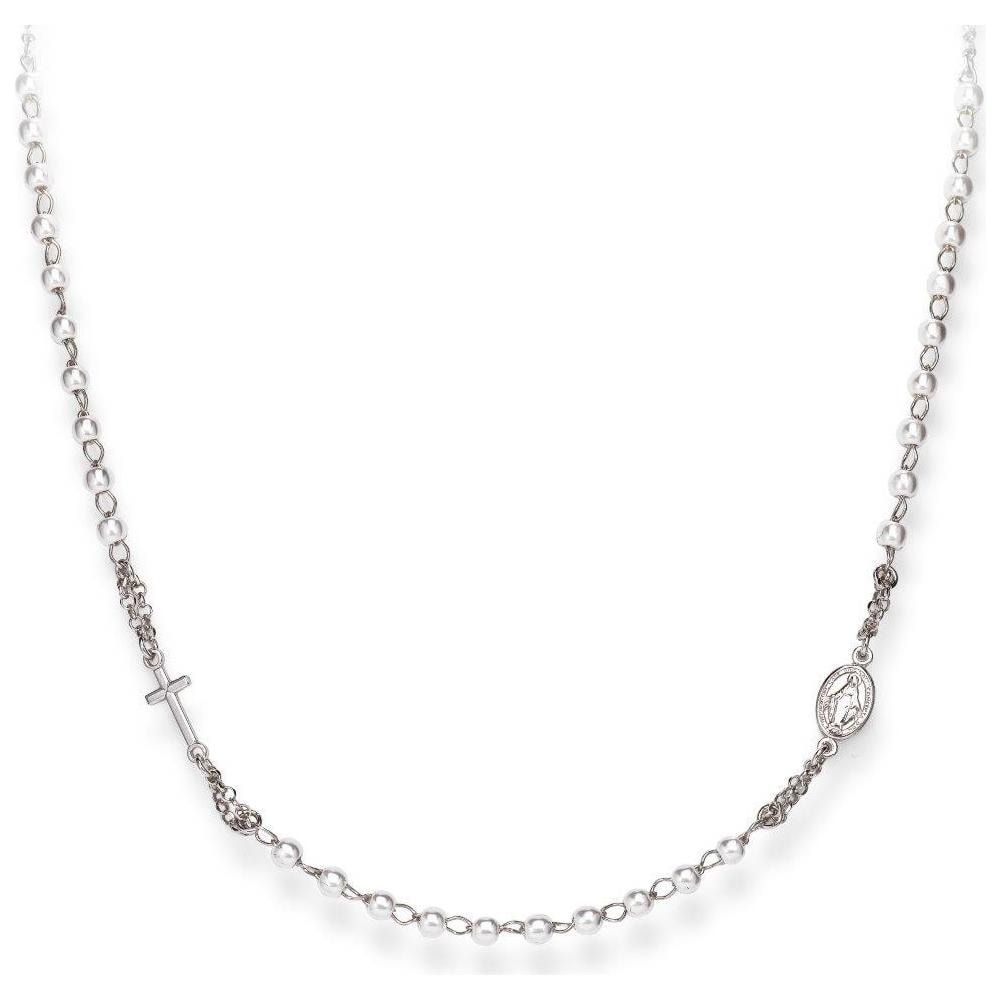Collana In Argento 925 - Collezione Rosari - Colore Rodio - Misura Unica Rosario Girocollo Perle - Foto 1