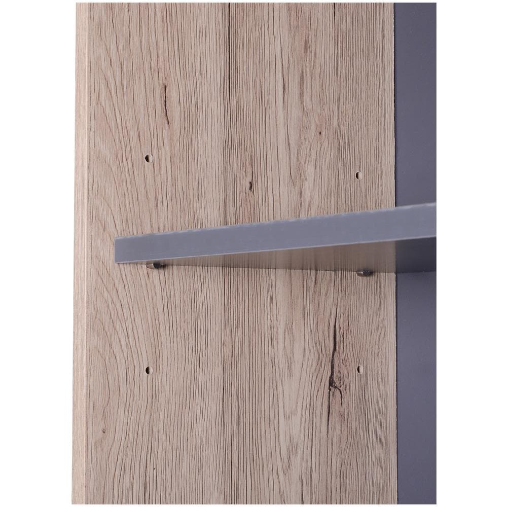 Mobile Da Cucina 4 Ripiani In Legno, Rovere E Nero, 90x39x169cm - Foto 2