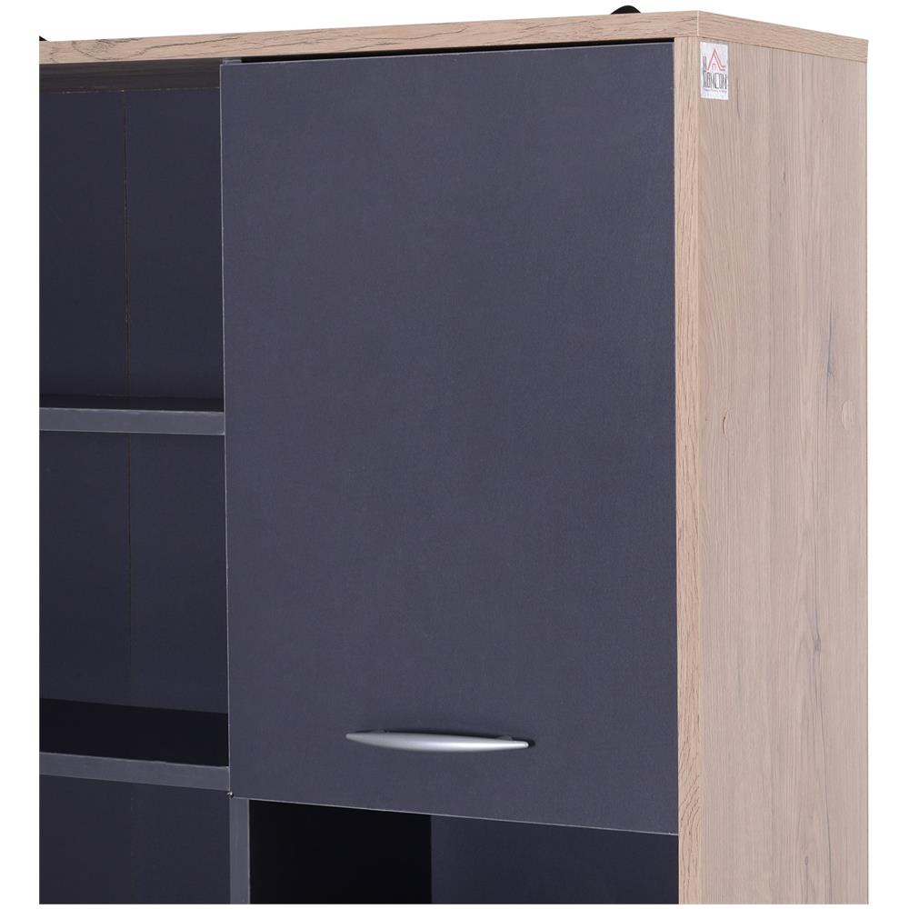 Mobile Da Cucina 4 Ripiani In Legno, Rovere E Nero, 90x39x169cm - Foto 8