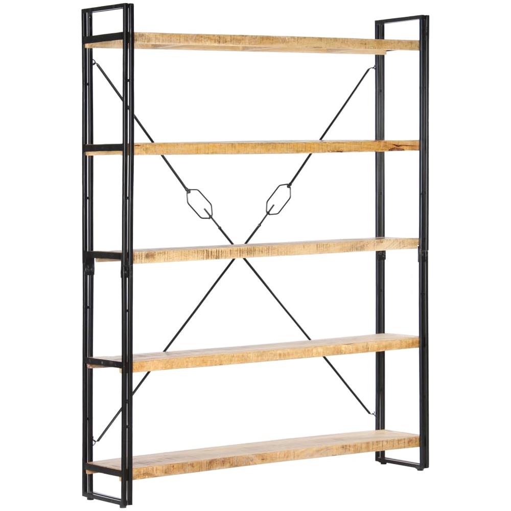 Libreria A 5 Ripiani 140x30x180 Cm In Legno Massello Di Mango - Foto 1