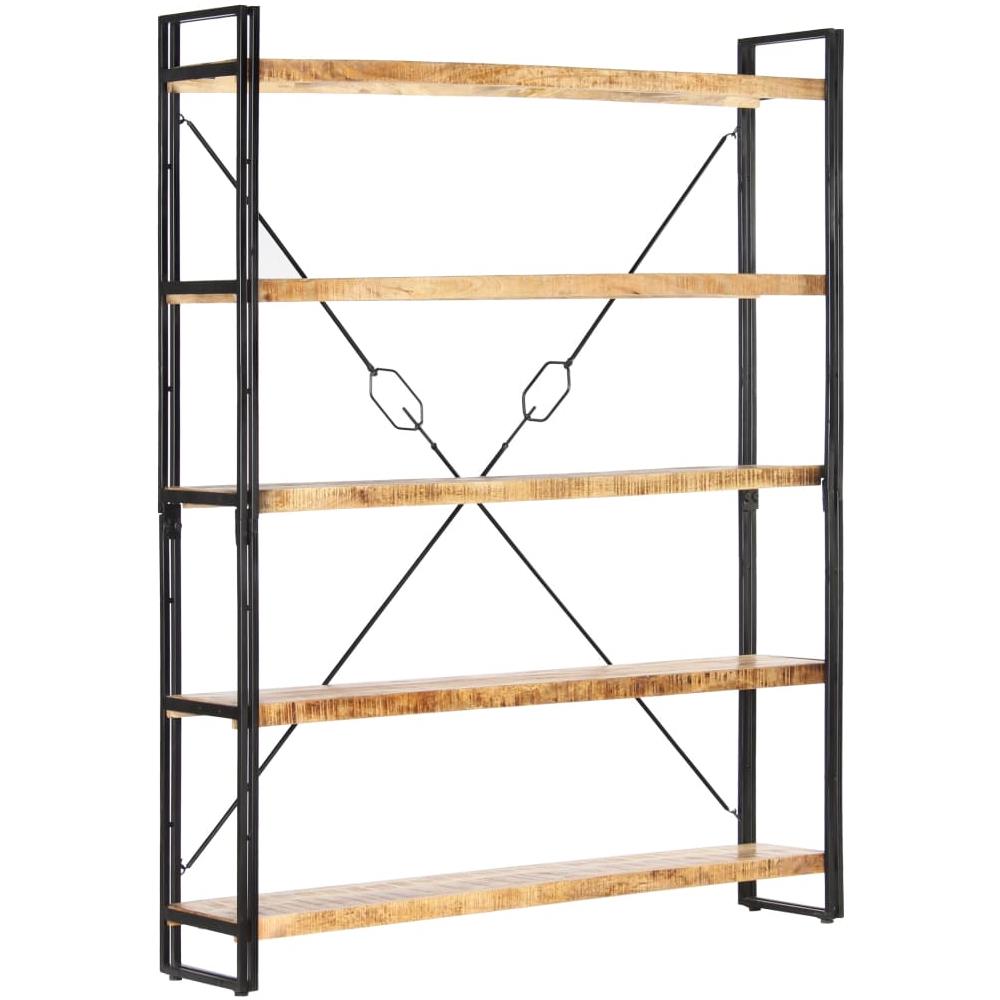 Libreria A 5 Ripiani 140x30x180 Cm In Legno Massello Di Mango - Foto 14